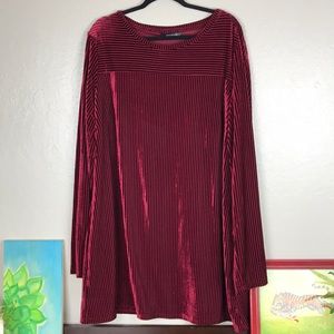 Long Tall Sally stripped velvet long sleeve top